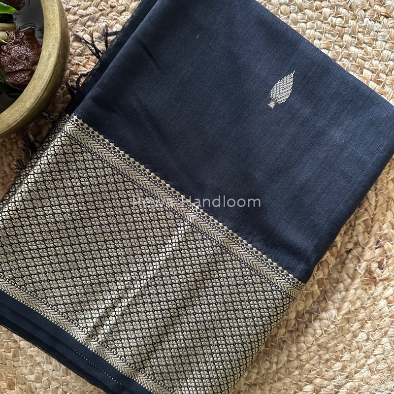 Maheshwari Black Resham Thread Butti Saree RBS55