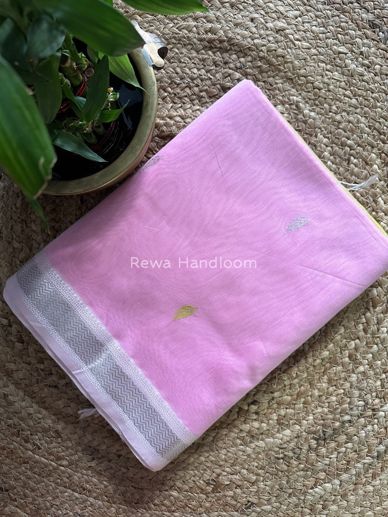 Maheshwari Baby Pink Zari Butti Saree SBT044