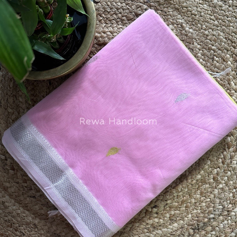 Maheshwari Baby Pink Zari Butti Saree SBT044