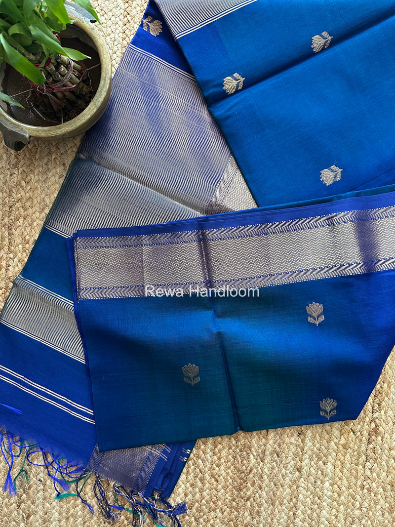 Maheshwari Blue Lotus Shaded Butta Saree SLB036