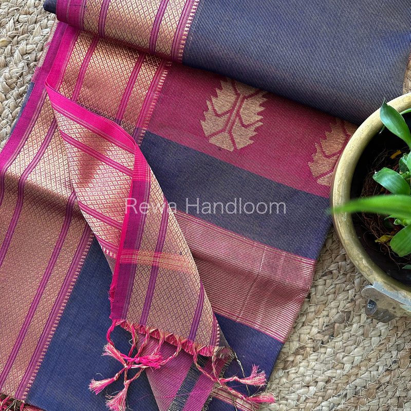 Maheshwari Violet Tissue Silk Saree-TBS07