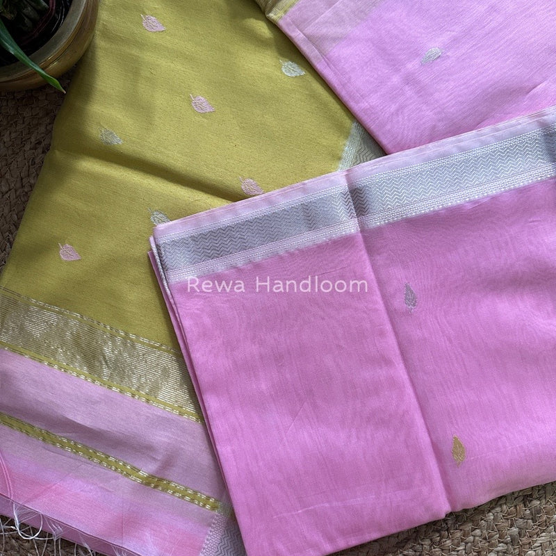 Maheshwari Baby Pink Zari Butti Saree SBT044