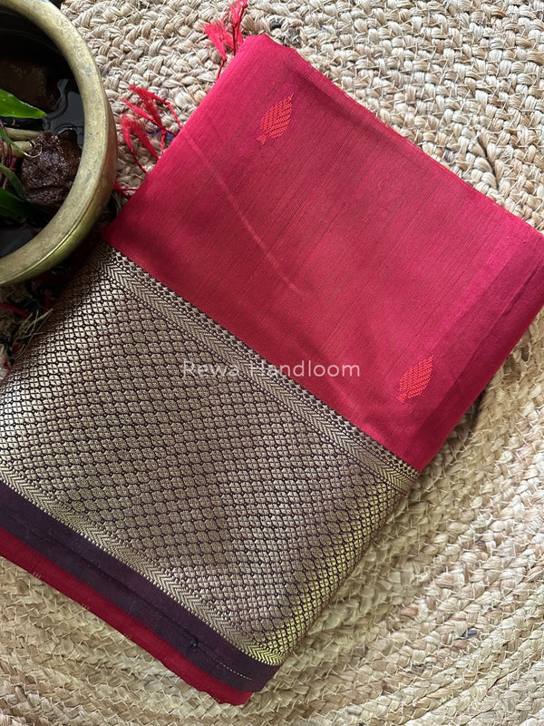 Maheshwari Maroon Resham Thread Butti Saree RBS54