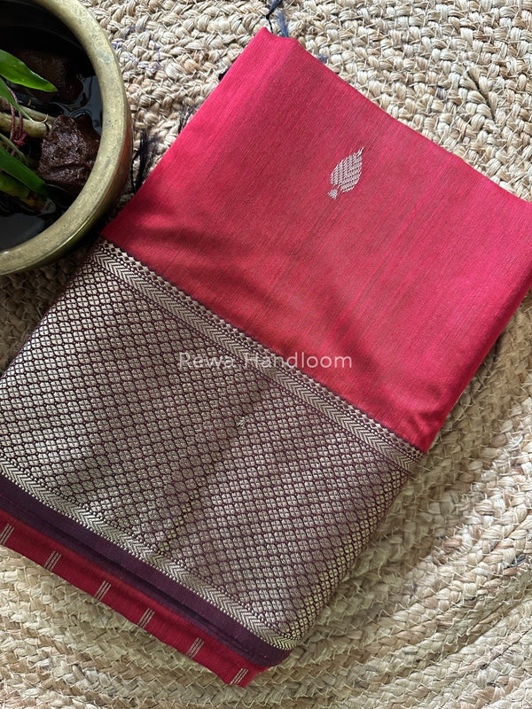 Maheshwari Red Resham Thread Butti Saree RBS56