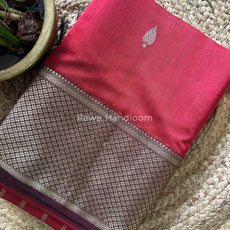 Maheshwari Red Resham Thread Butti Saree RBS56