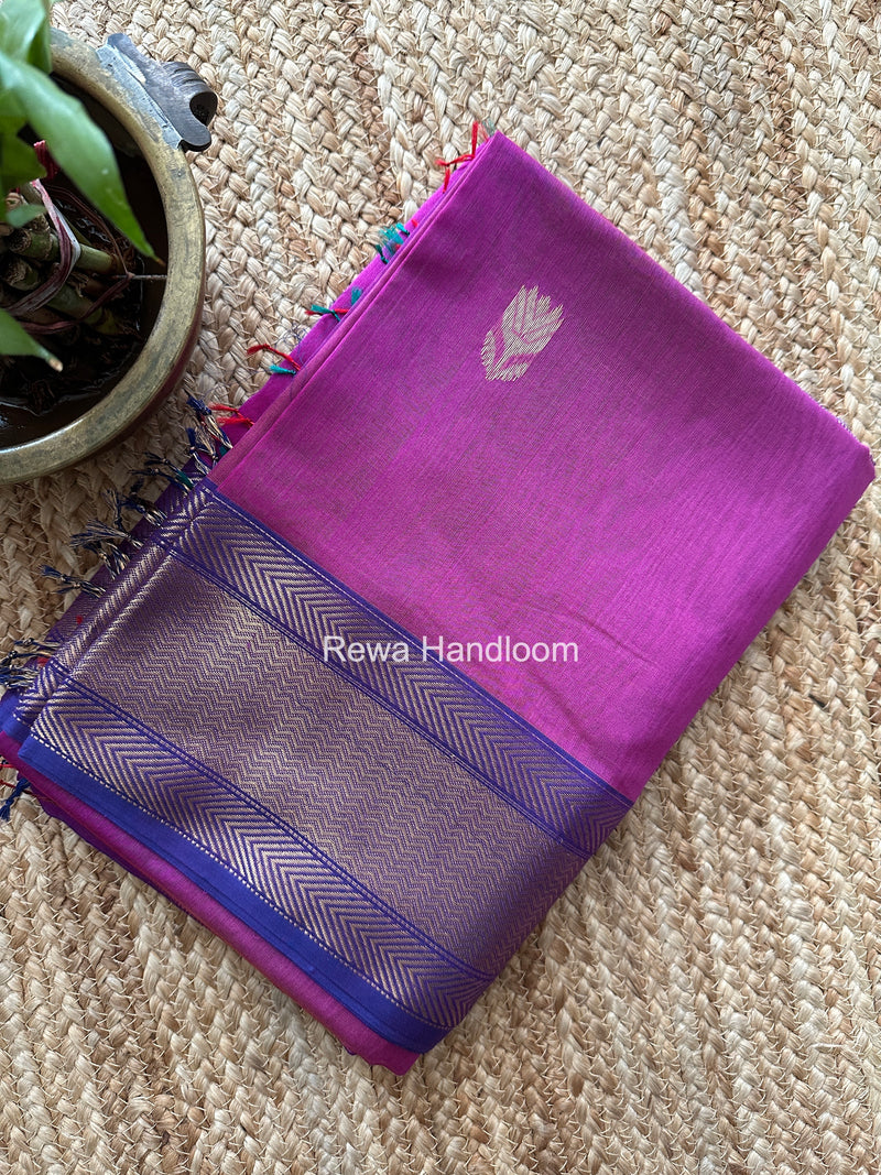 Maheshwari Magenta Lotus Shaded Butta Saree SLB035