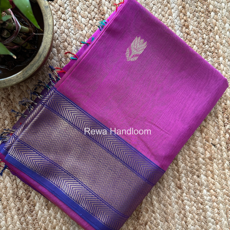 Maheshwari Magenta Lotus Shaded Butta Saree SLB035