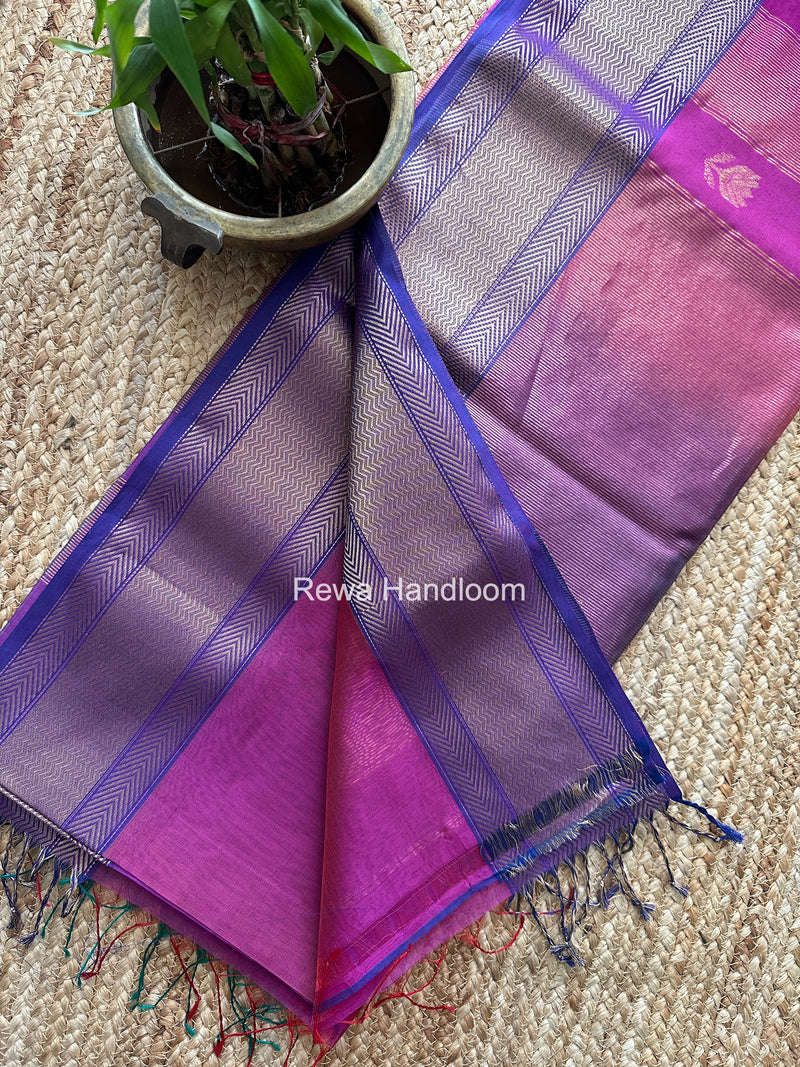 Maheshwari Magenta Lotus Shaded Butta Saree SLB035