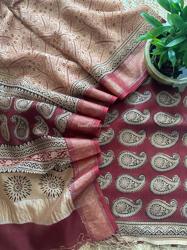 Maheshwari Bagh Print Top-Dupatta Set