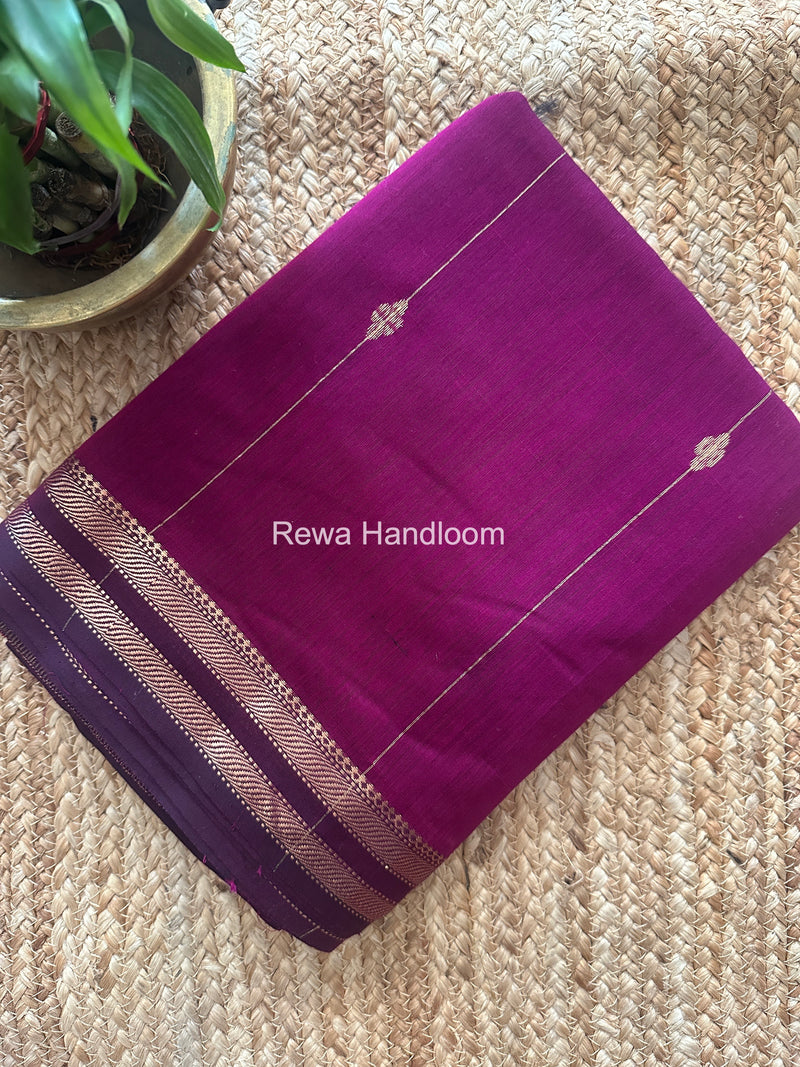 Magenta Lining Butti Shaded Maheshwari Saree SBS0105