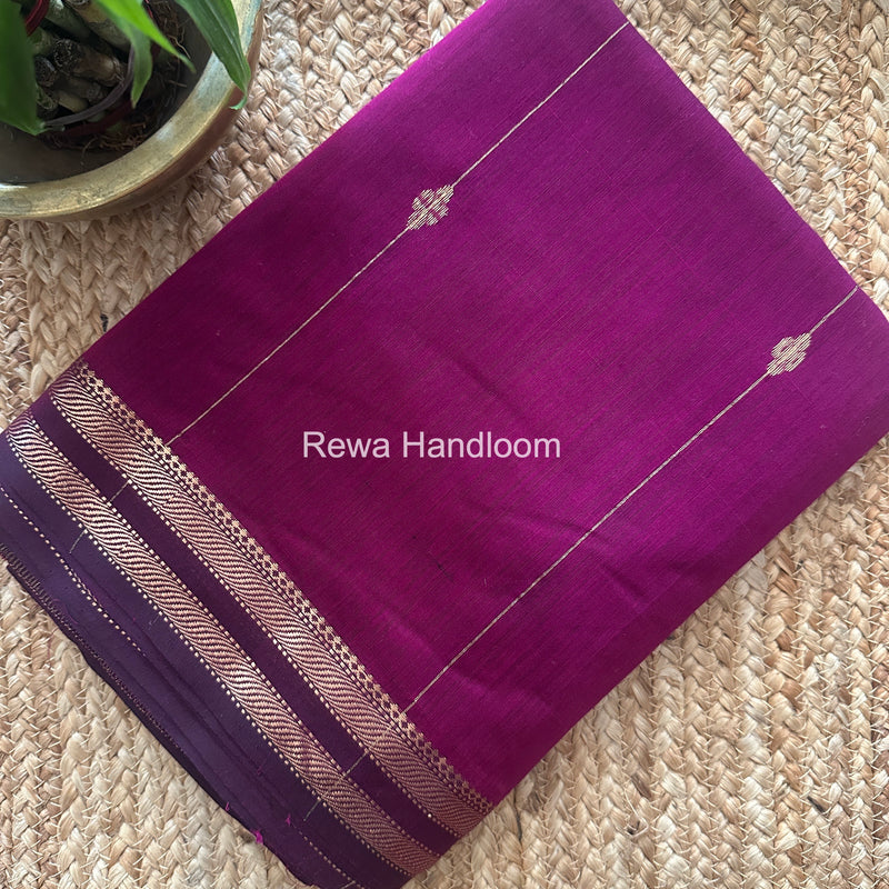 Magenta Lining Butti Shaded Maheshwari Saree SBS0105