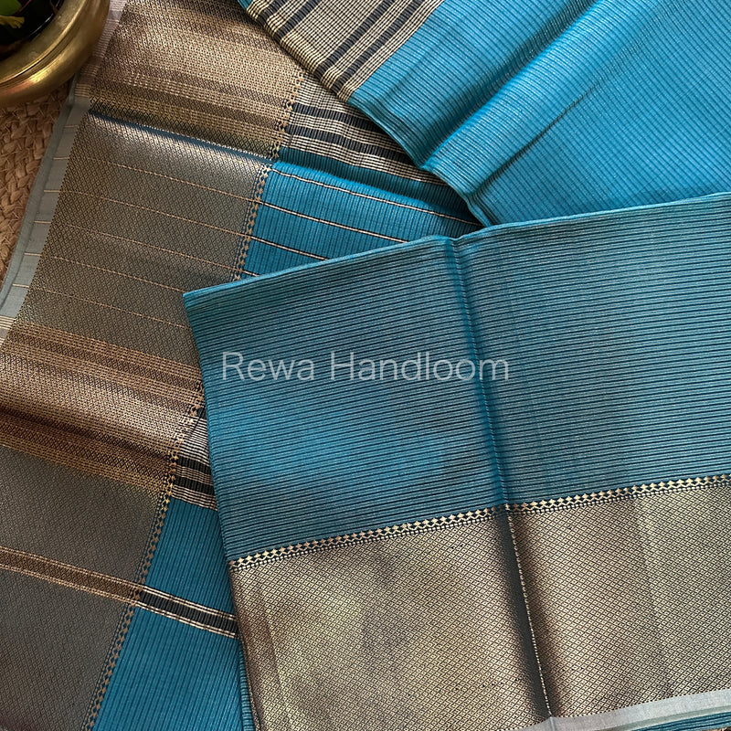 Maheshwari Green Tissue Silk Saree-ZTS40