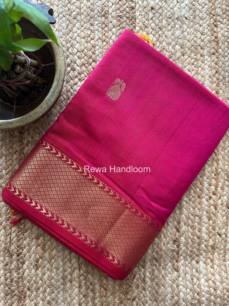 Maheshwari Rani Pink Lotus Shaded Butta Saree SLB042