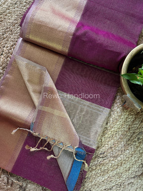 Maheshwari Magenta Tissue Silk Saree-ZTS38