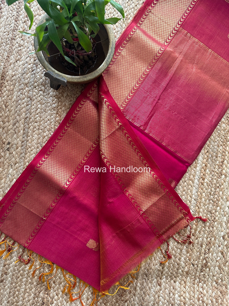 Maheshwari Rani Pink Lotus Shaded Butta Saree SLB042