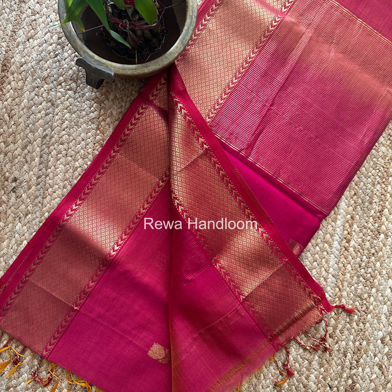 Maheshwari Rani Pink Lotus Shaded Butta Saree SLB042