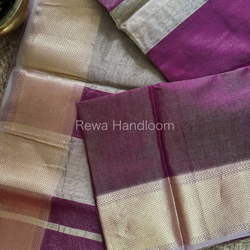 Maheshwari Magenta Tissue Silk Saree-ZTS38