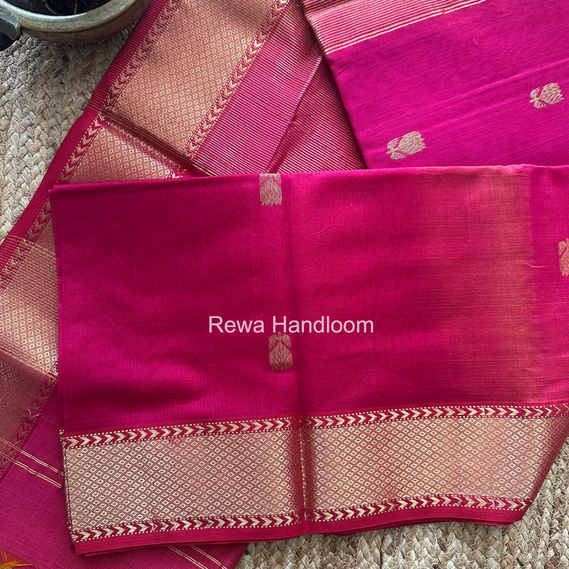 Maheshwari Rani Pink Lotus Shaded Butta Saree SLB042