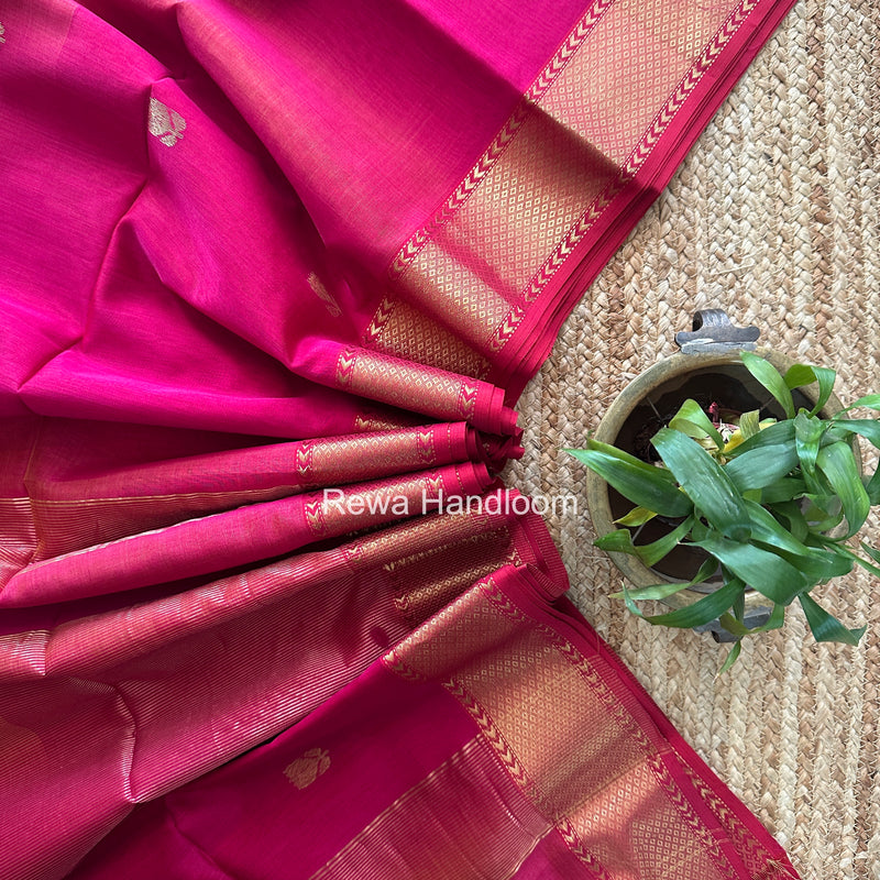 Maheshwari Rani Pink Lotus Shaded Butta Saree SLB042