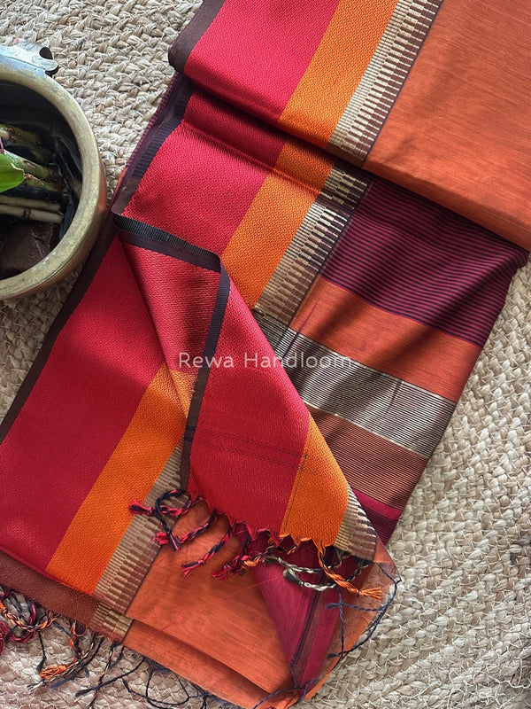 Maheshwari Multicolor Border Saree