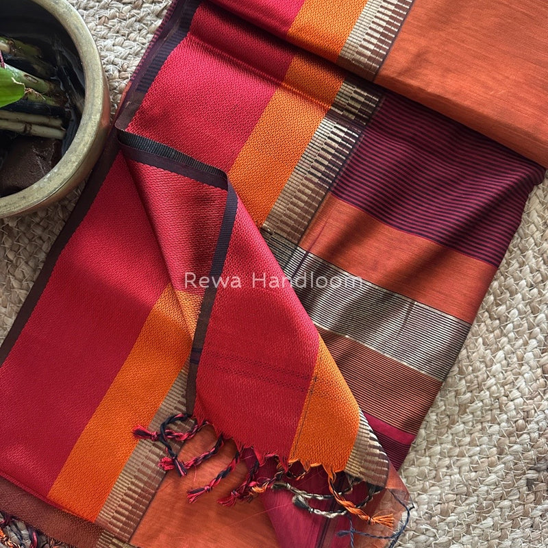 Maheshwari Multicolor Border Saree