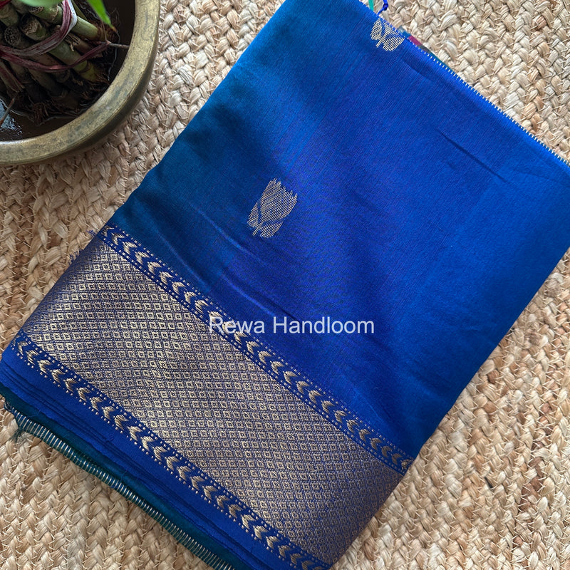 Maheshwari Blue Lotus Shaded Butta Saree SLB039