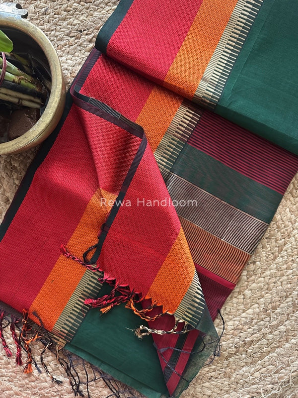Maheshwari Multicolor Border Saree