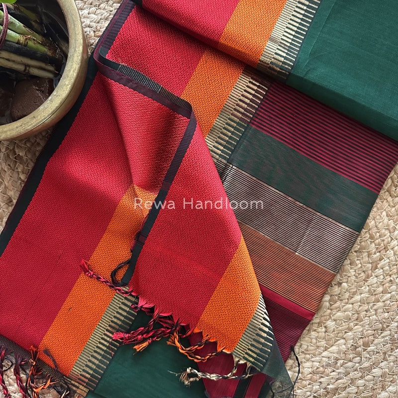 Maheshwari Multicolor Border Saree