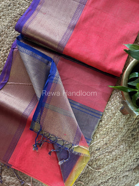 Maheshwari Fuchsia Tissue Silk Saree-ZTS36