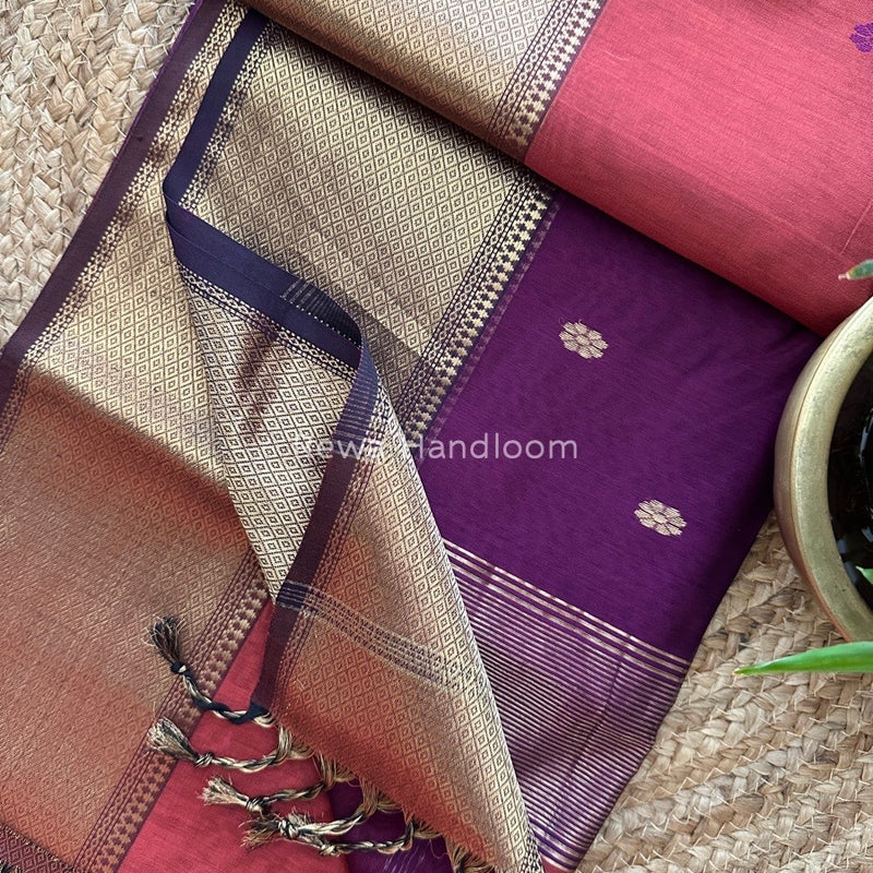 Maheshwari Zari Skirt Butti Saree