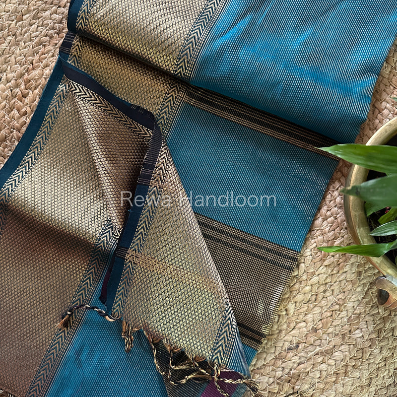 Maheshwari Rama Green Tissue Silk Saree-ZTS43