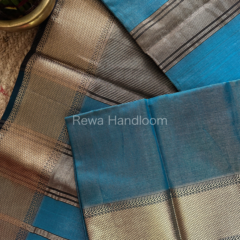 Maheshwari Rama Green Tissue Silk Saree-ZTS43