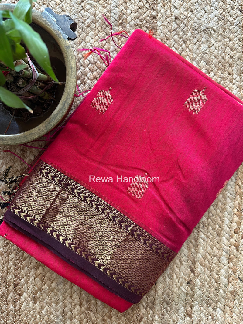 Maheshwari Rani Pink Lotus Shaded Butta Saree SLB038
