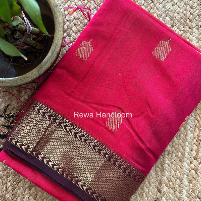 Maheshwari Rani Pink Lotus Shaded Butta Saree SLB038