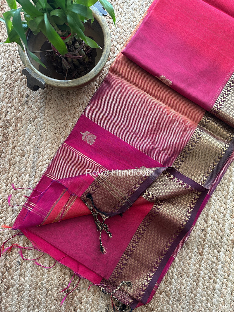 Maheshwari Lotus Shaded Butta Saree