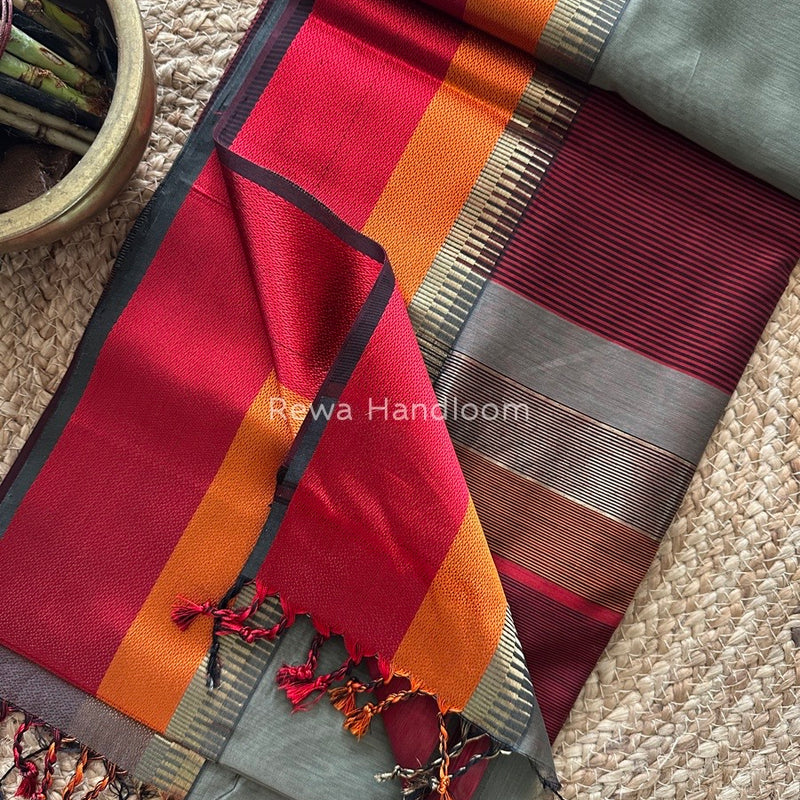 Maheshwari Multicolor Border Saree 