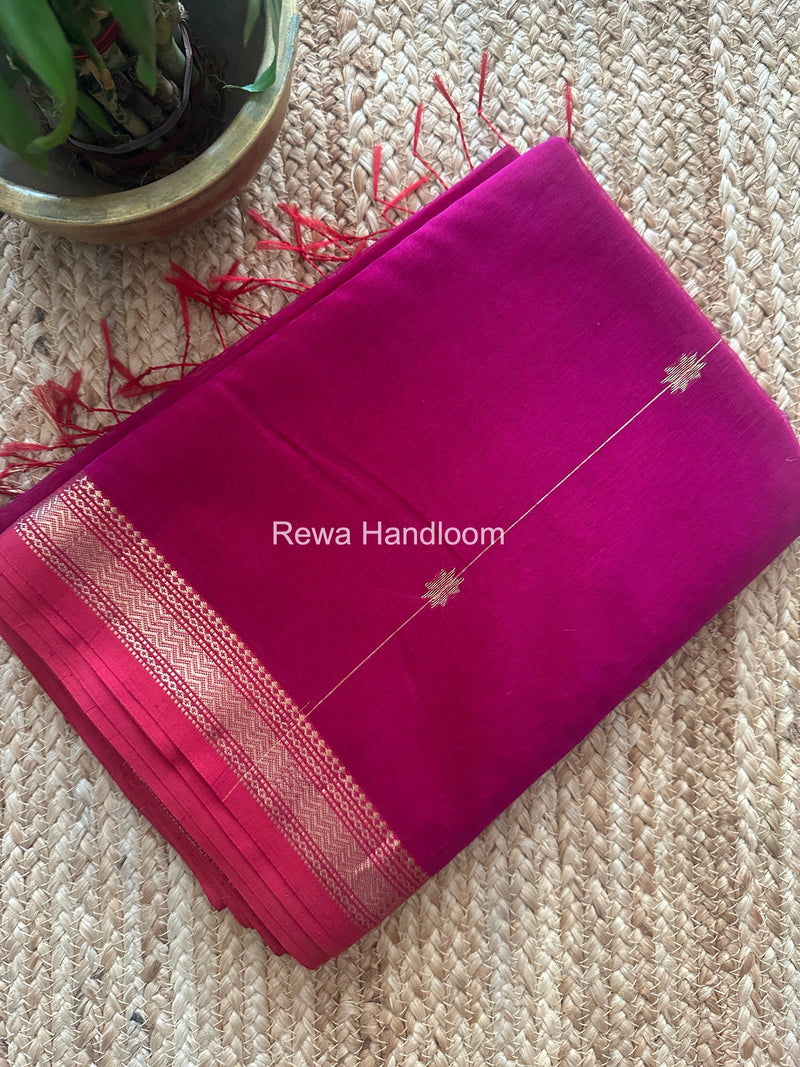 Magenta Lining Butti Shaded Maheshwari Saree SBS0103