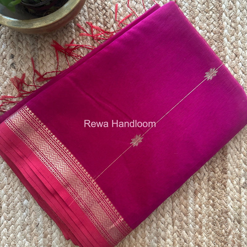 Magenta Lining Butti Shaded Maheshwari Saree SBS0103