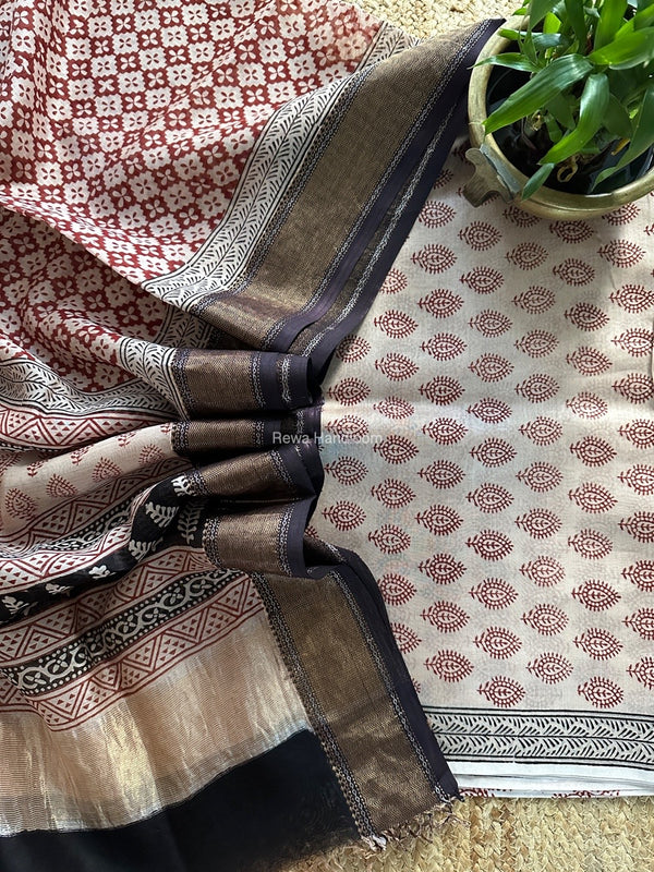 Maheshwari Bagh Print Top-Dupatta Set