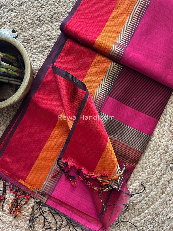 Maheshwari Multicolor Border Saree