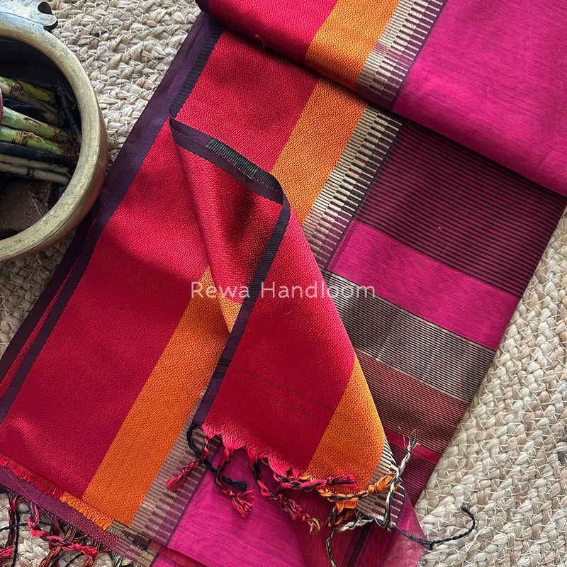 Maheshwari Multicolor Border Saree