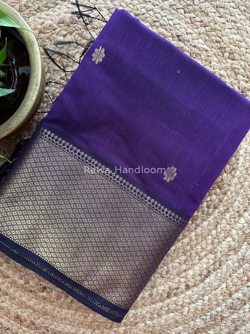 Maheshwari Purple Zari Skirt Butti Saree ZSB027