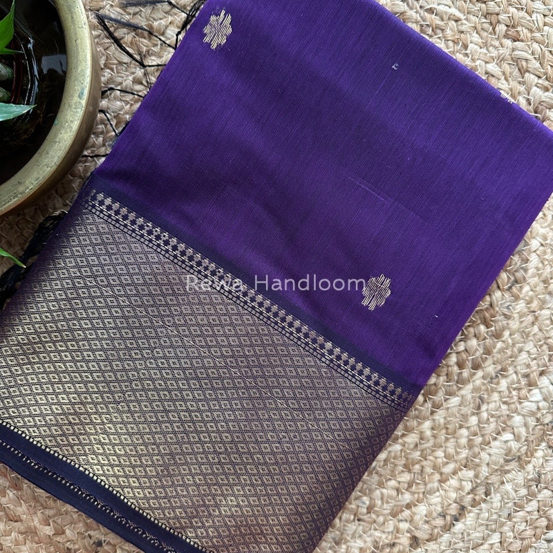 Maheshwari Purple Zari Skirt Butti Saree ZSB027