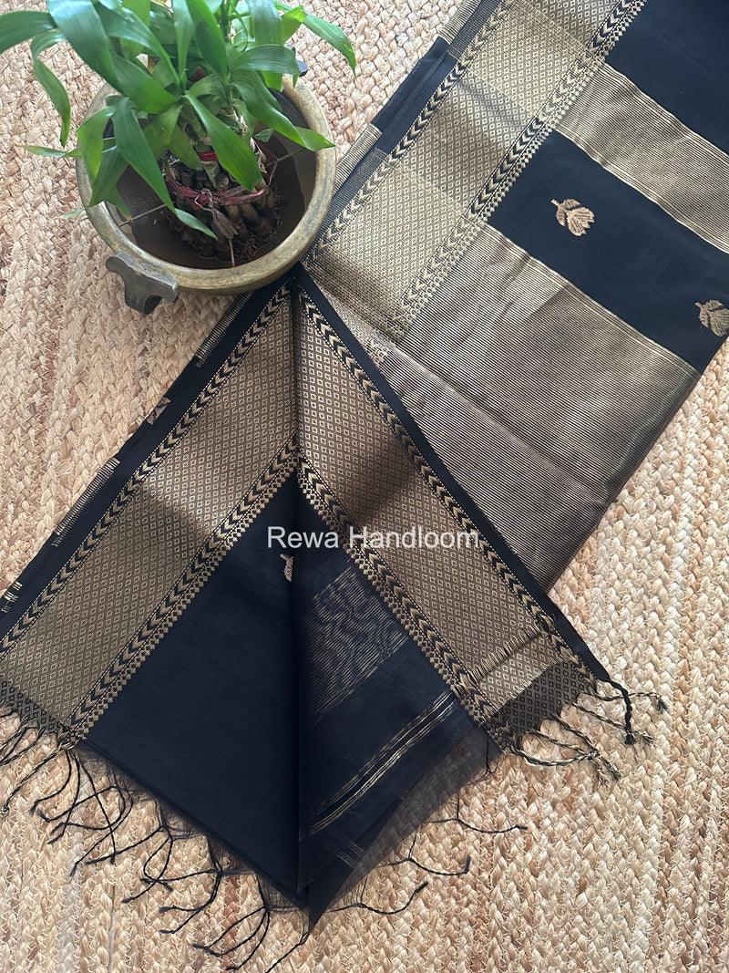Maheshwari Black Lotus Butta Saree LLBS085