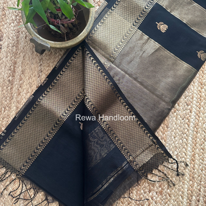 Maheshwari Black Lotus Butta Saree LLBS085