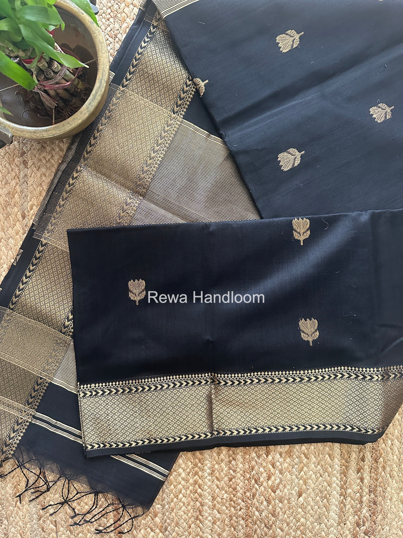 Maheshwari Black Lotus Butta Saree LLBS085