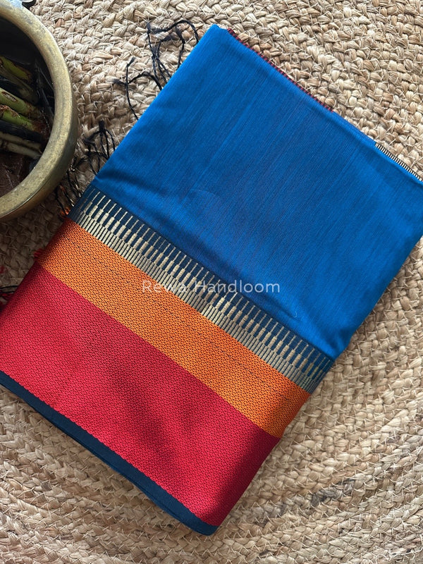 Maheshwari Morpankhi Multicolor Border Saree MB00512