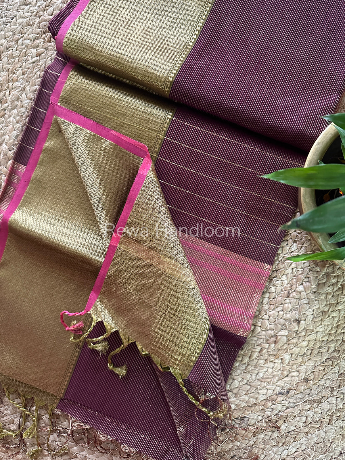 Maheshwari Violet Tissue Silk Saree-ZTS19