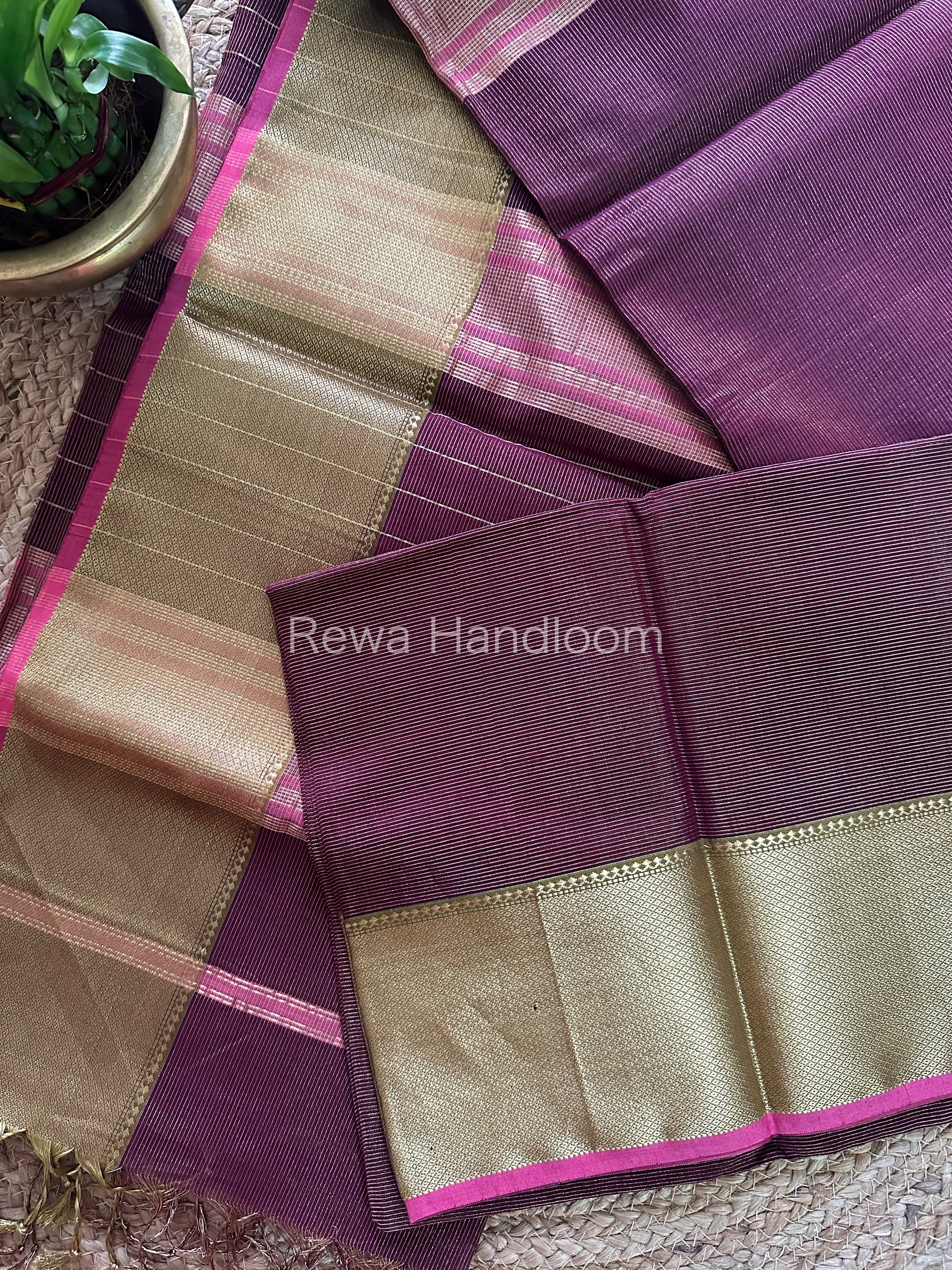 Maheshwari Violet Tissue Silk Saree-ZTS19