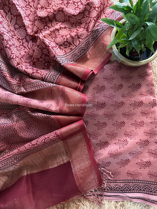 Maheshwari Bagh Print Top-Dupatta Set